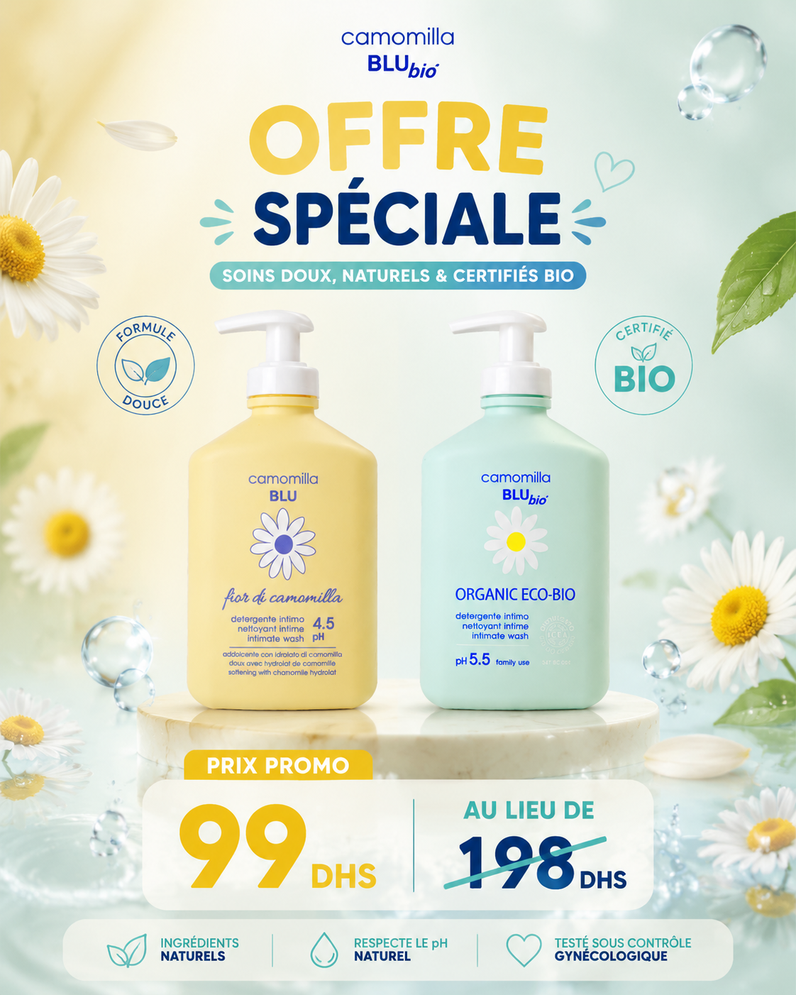 Fleur de camomille + Organic eco bio offert