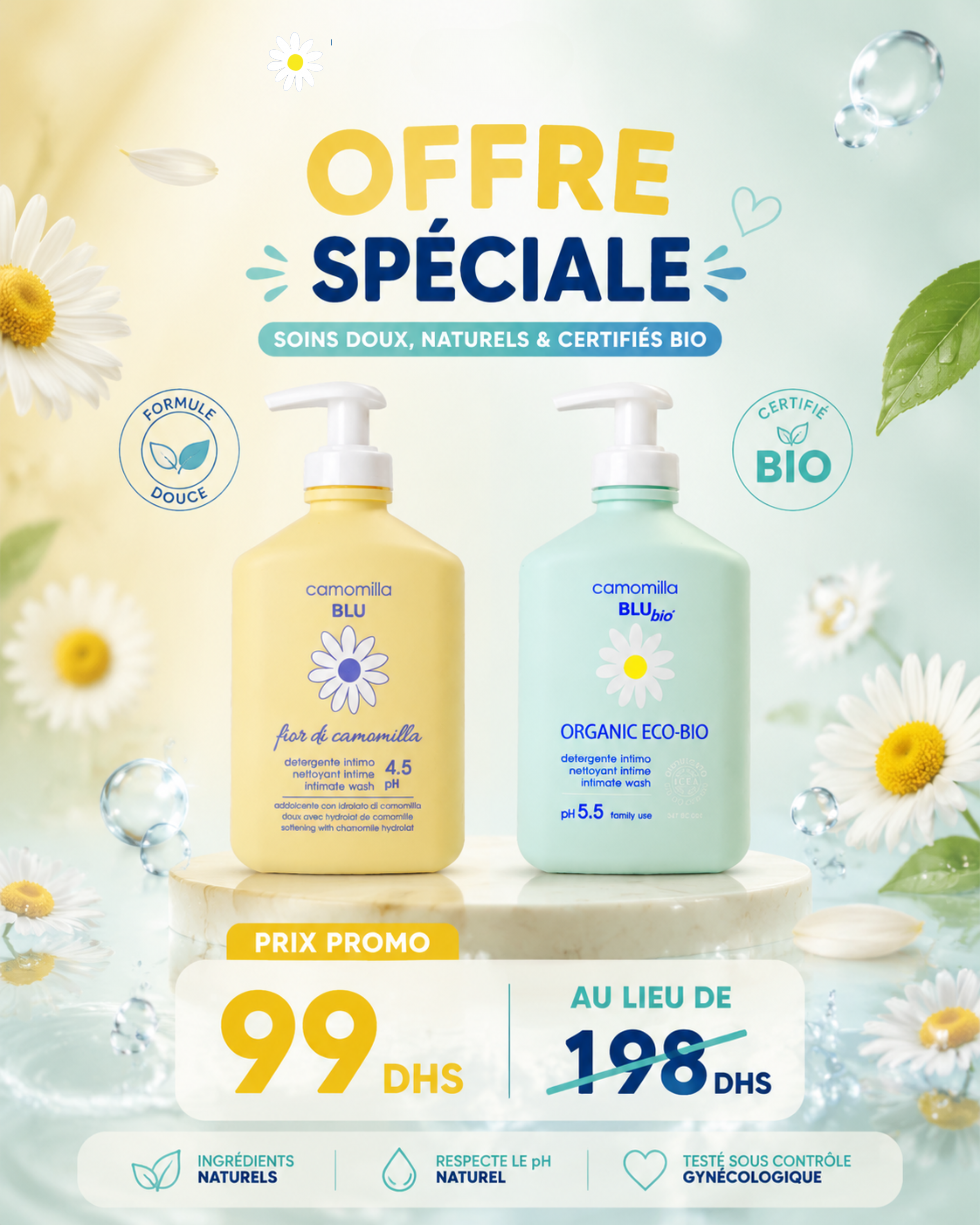 Fleur de camomille + Organic eco bio offert